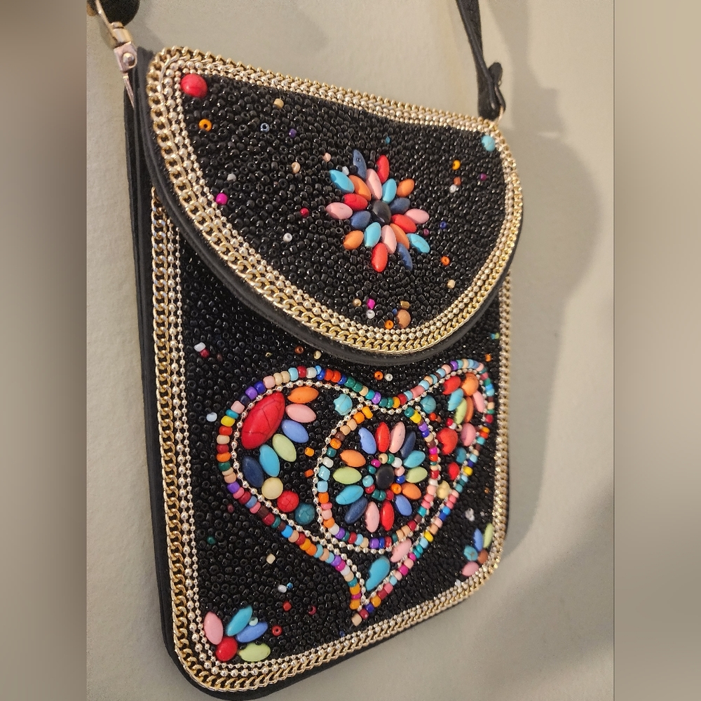 Artisan Handbeaded Vegan Leather CrossBody